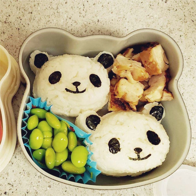 Velidy Bento Accessories Rice Ball Mold,Cartoon Panda Sushi Maker Mould Seaweed Cutter Bento Nori Kitchen Rice Mould for Kids PackedLunch Kitchen Tools - Image 5